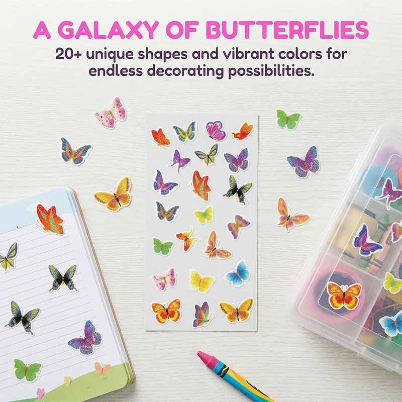 MOTARRO Glitter Stickers 80x160mm, Butterfly Design Glittery Decals, DIY Scrapbooking Album Decor Stationery Supplies