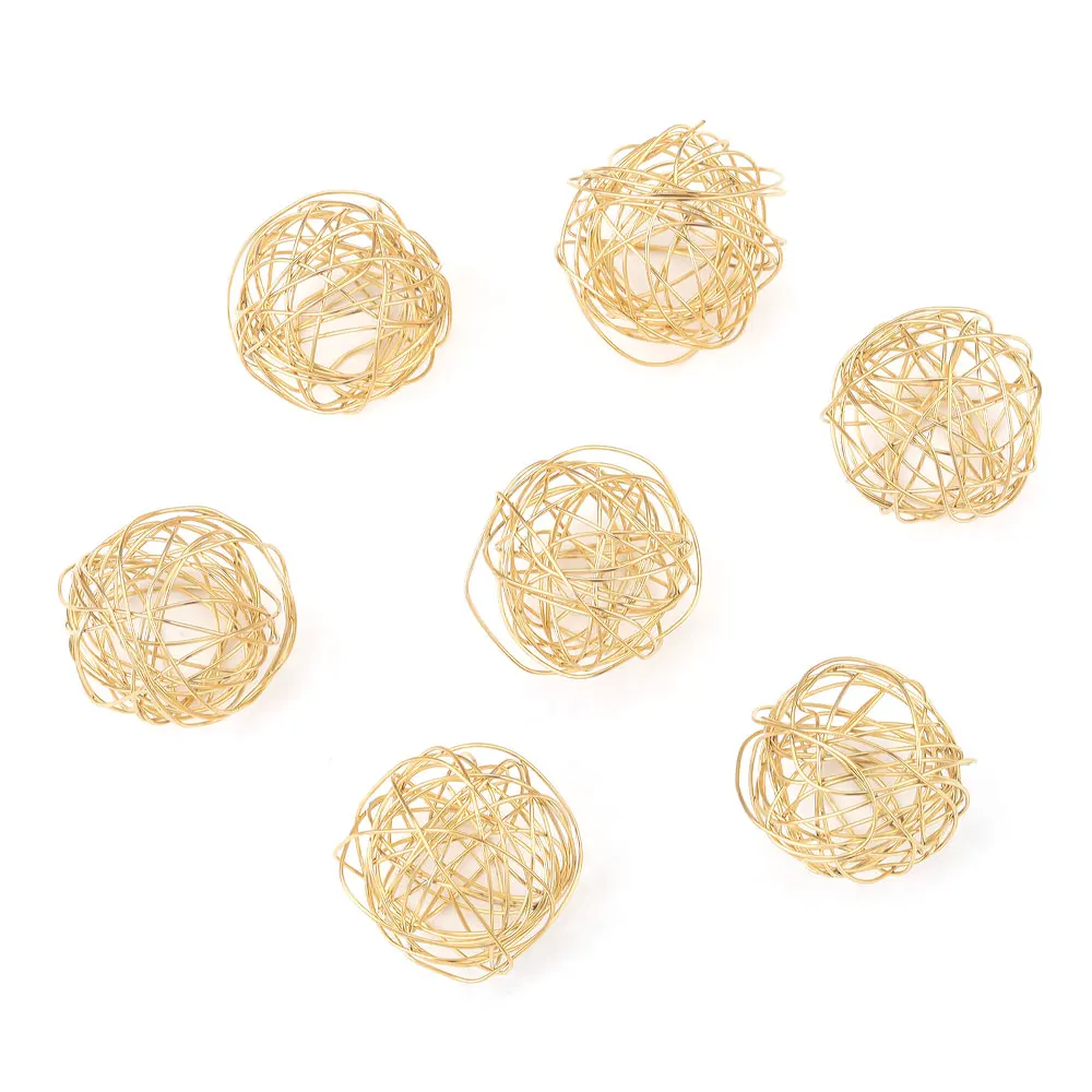 10pcs Stainless Steel Beads Cages Pendants Charms for DIY Earrings Necklace Pendants Hollow Bead Caps Jewelry Making Supplies