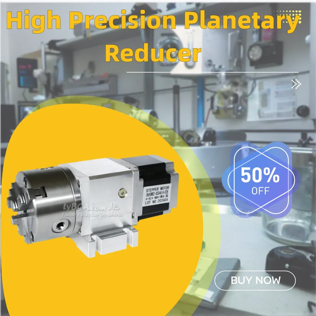 Planetary Gear 4th Rotary Axis Dividing Head 100mm Chuck A Axis Speed Reducing Ratio 10:1 for CNC Router Engraver Machine