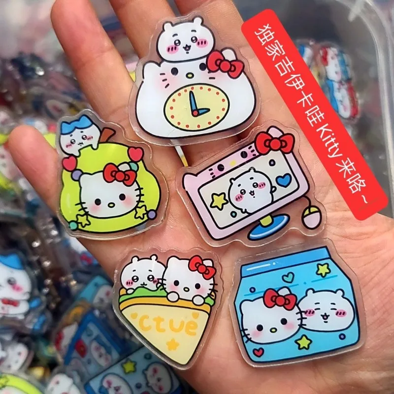 Miniso Chiikawa 2cm with holes exclusive popular acrylic sheet DIY handmade material bag pendant accessories Kitty series gifts