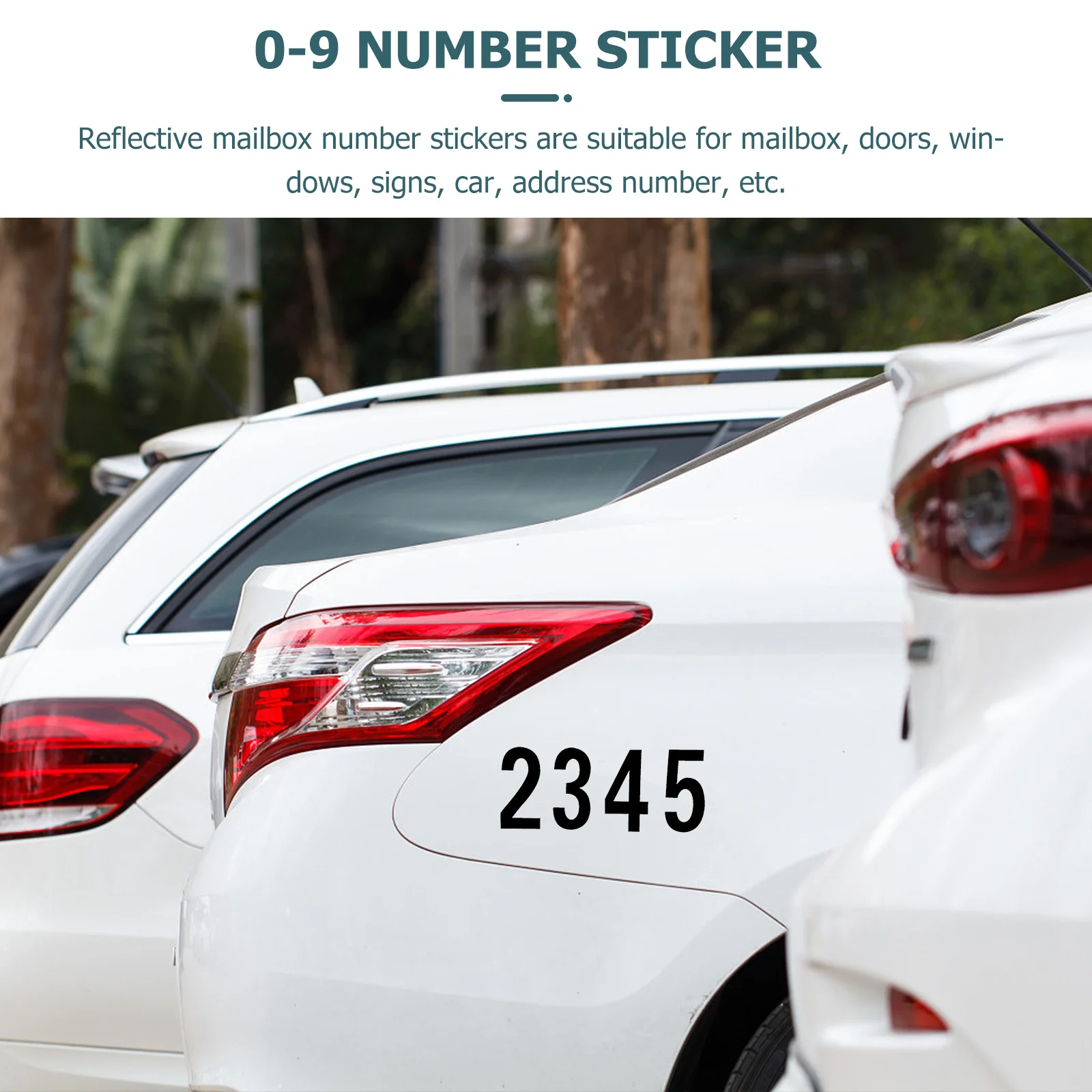 4 set Reflective Number Stickers Digits Decal For Mailbox Street Address Car Door Window House Hotel 0-9 Numbers Decal