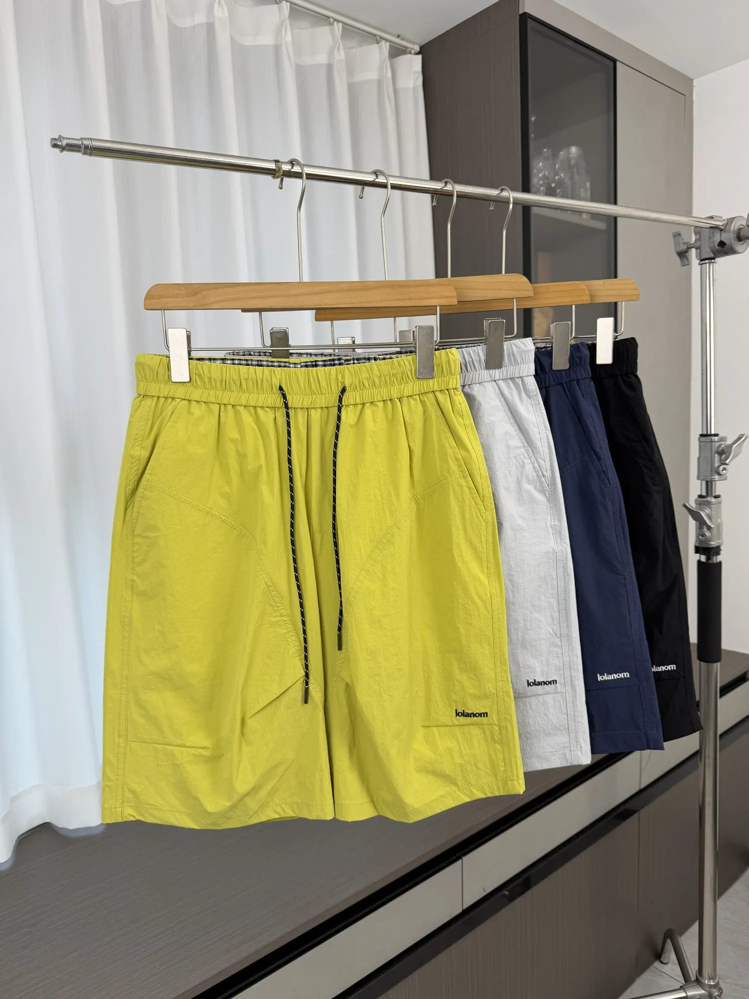 Trendy Ice Sensation Quick Dry Summer Men's Color Block Drawstring Casual Shorts Comfortable Lightweight Workwear Shorts