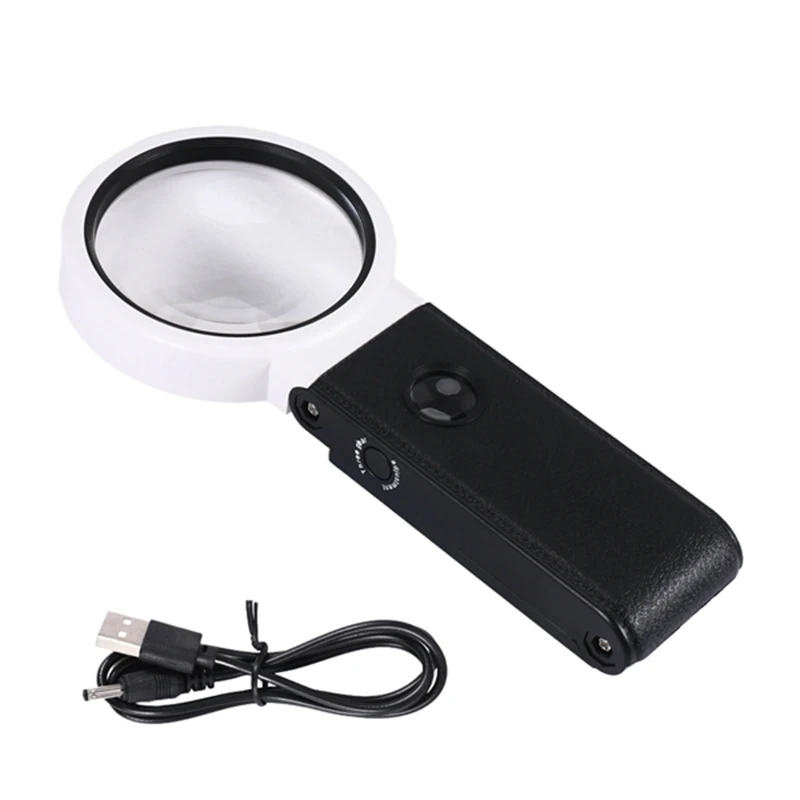 

Magnifying Glass With Light And Stand, Hands Free Handheld 6X 25X Adjustable Folding Magnifier With Led Lighted