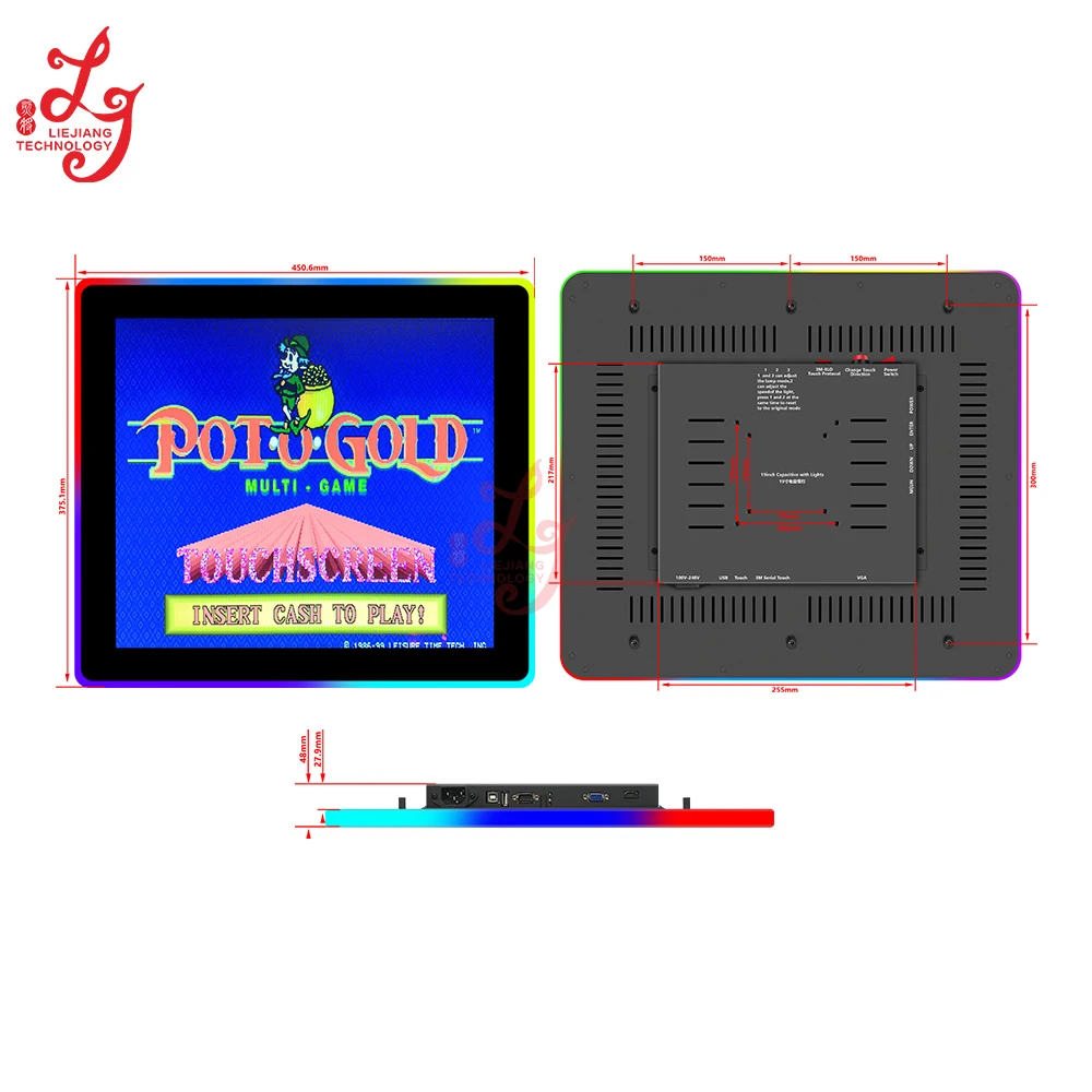 2026 Premium 19 Inch Pearl Caribbean Capacitive Touch Screen Monitor High Glass Open Frame Light for Gaming Android HDMI Infrare