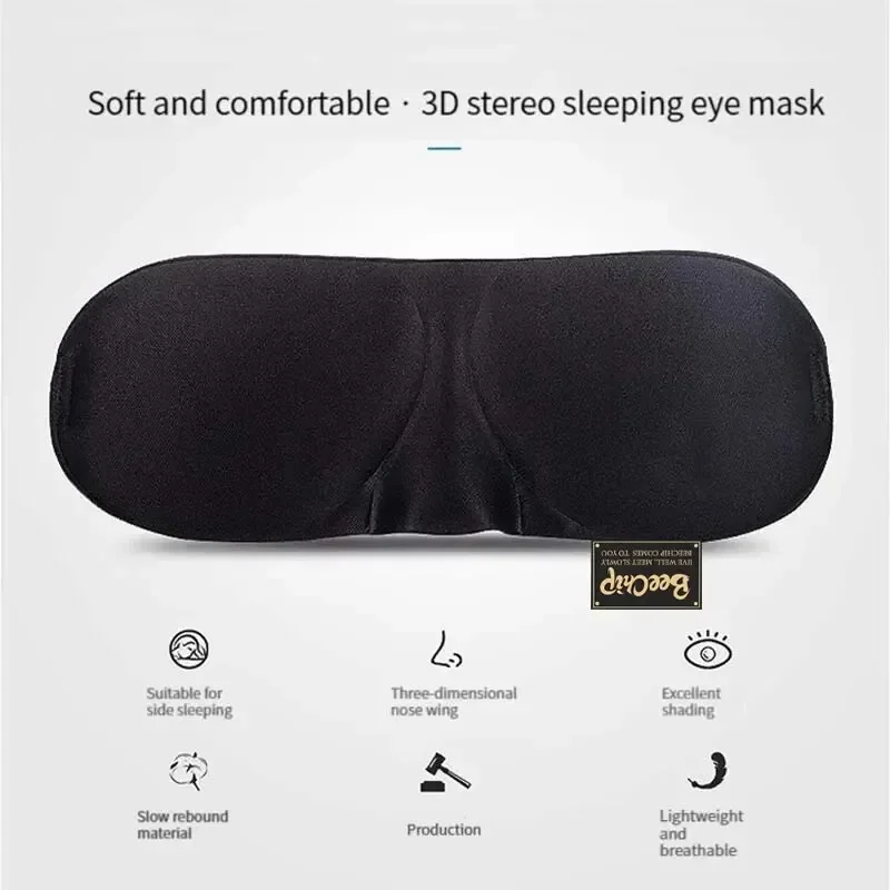 3D Sleep Mask Natural Sleeping Eye Mask Eyeshade Cover Shade Eye Patch Women Men Soft Portable Blindfold Travel Eyepatch 1Pcs