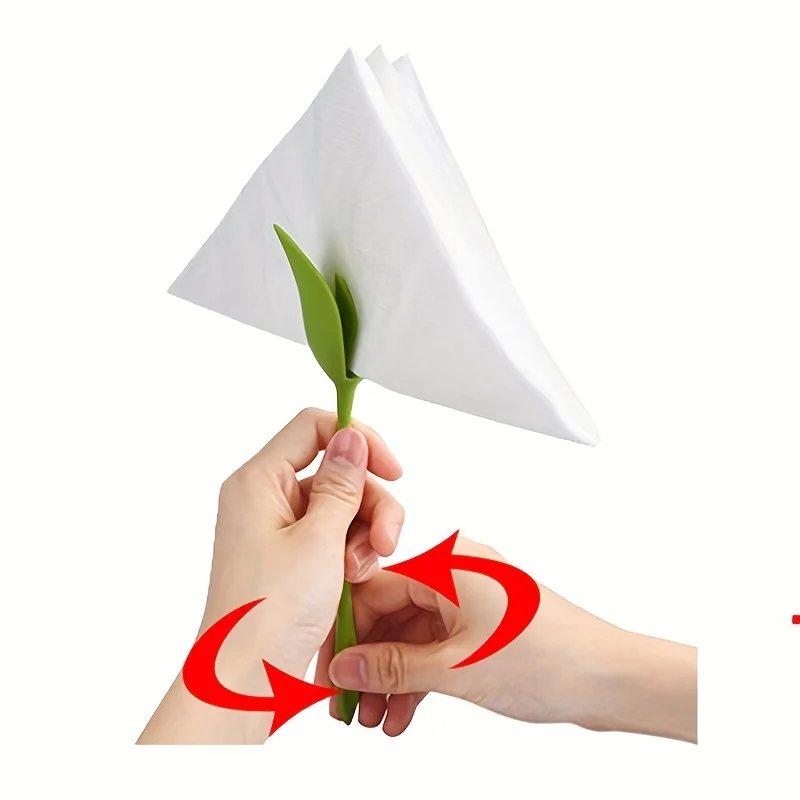 12PCS Floral Napkin Holders Tissue Flower Origami Flower Paper Towel Storage Rack for Weddings Parties Daily Table Decorations