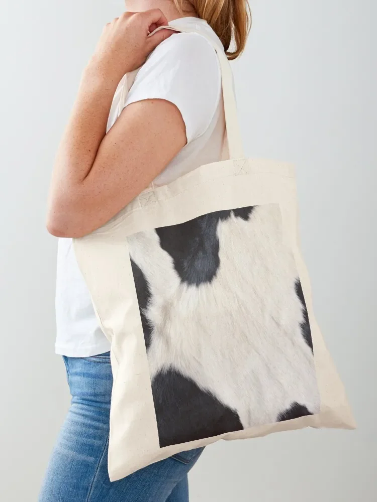 

Faux Cowhide Black and white Tote Bag foldable reusable bag tote bags men custom tote bag shopper women canvas