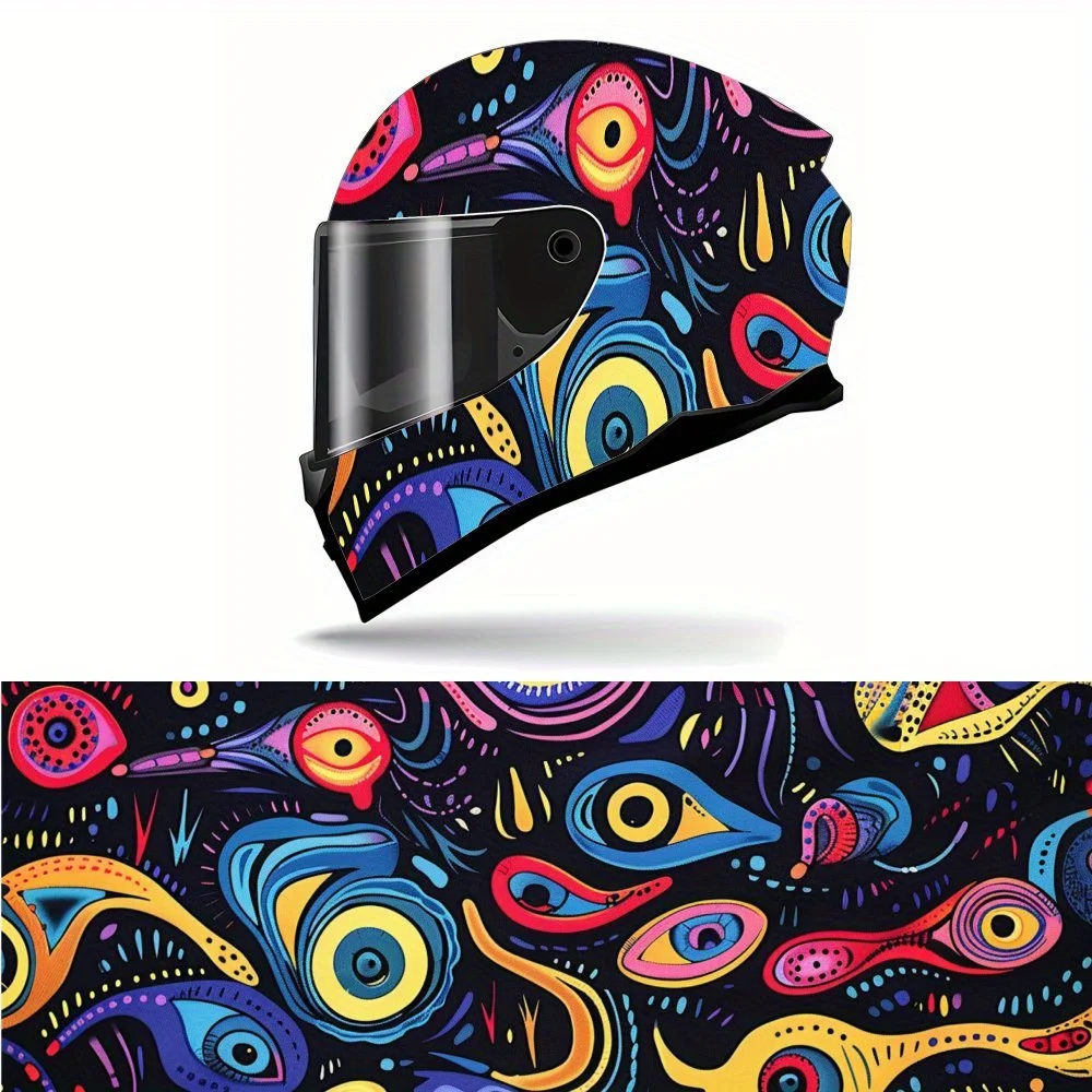 

Abstract Art Eye Pattern Full Helmet Vinyl Wrap Sticker, Motorcycle Helmet Racing Graphic Decal, Waterproof Self-adhesive Helmet