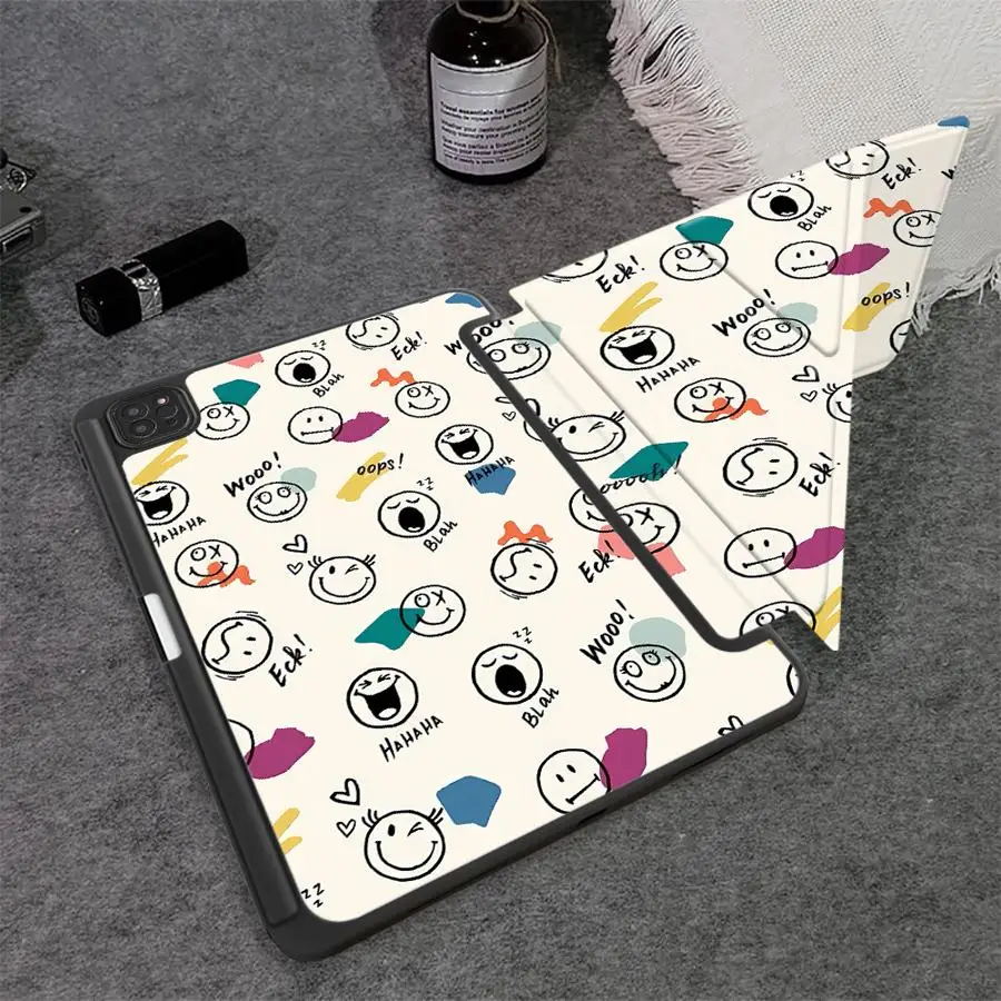 Tablet Case For iPad Mini 6 7 Air 4 5 M3 M2 1 2 M4 11inch Pro 11th 10th 9th 8th 7th 12.9inch Pro 2025 Holder Cover Cute Smile