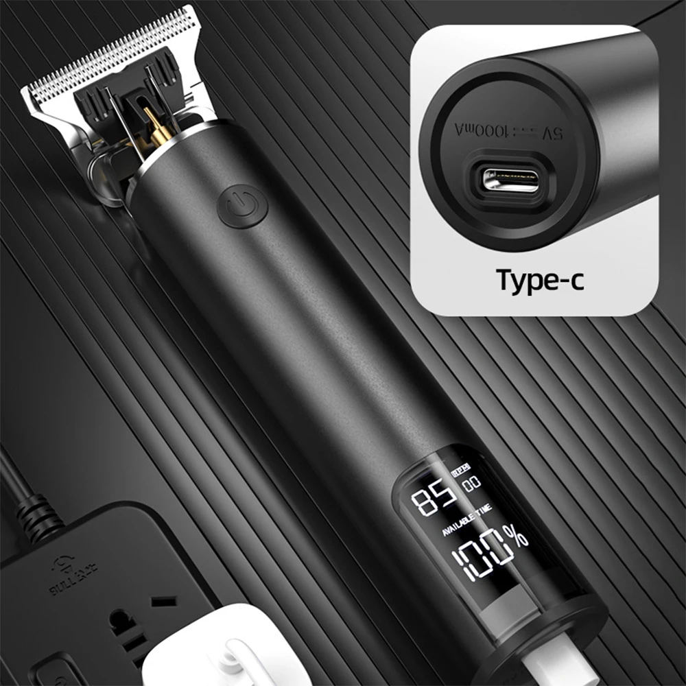 Professional Electric Hair Clipper - Fast Charging Bald Head Trimmer with Oil for Carving Home & Barber Use