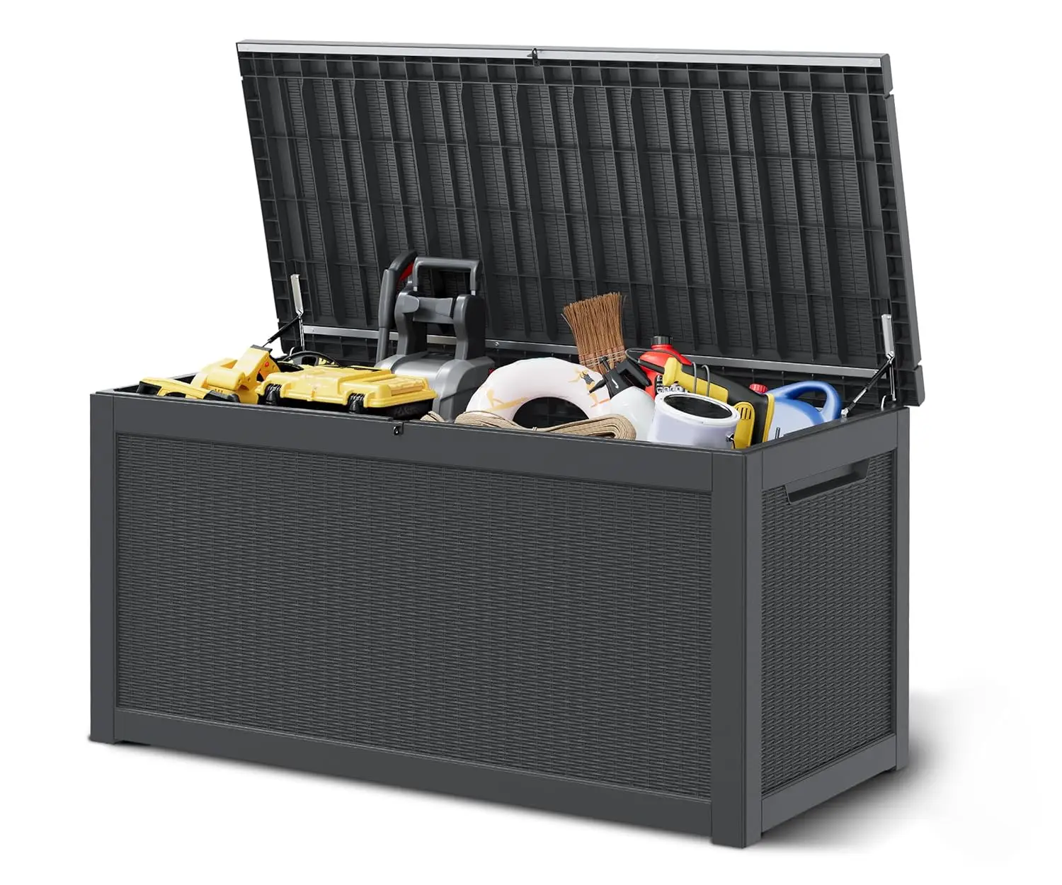 

260 Gallon Outdoor Storage Box,Resin Large Sturdy Deck Box, Backyard Outside Storage Box Waterproof with Double, Customized