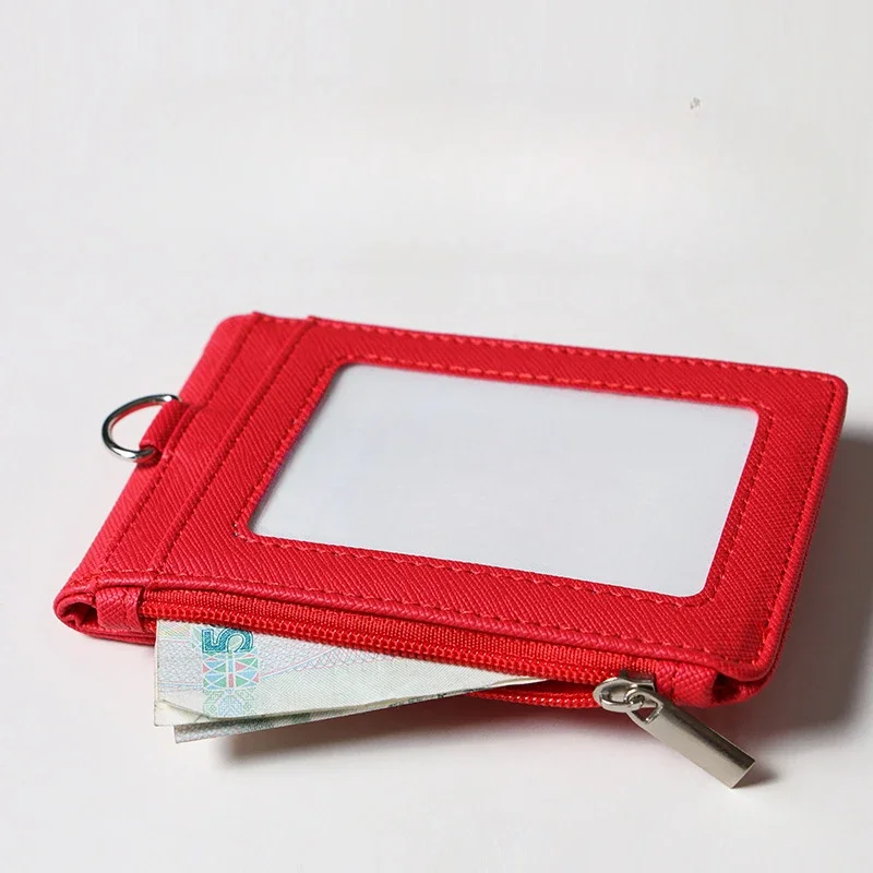 Portatarjetas multifuncional con cordón, cordón retráctil de cuero PU, etiqueta de nombre, llavero, bolsa para tarjetas, suministros de oficina