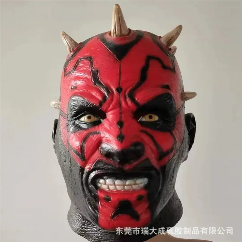 قناع CyCosplay Darth Maul للرجال البالغين في الهالوين أقنعة من اللاتكس برأس كامل خوذة للحفلات التنكرية