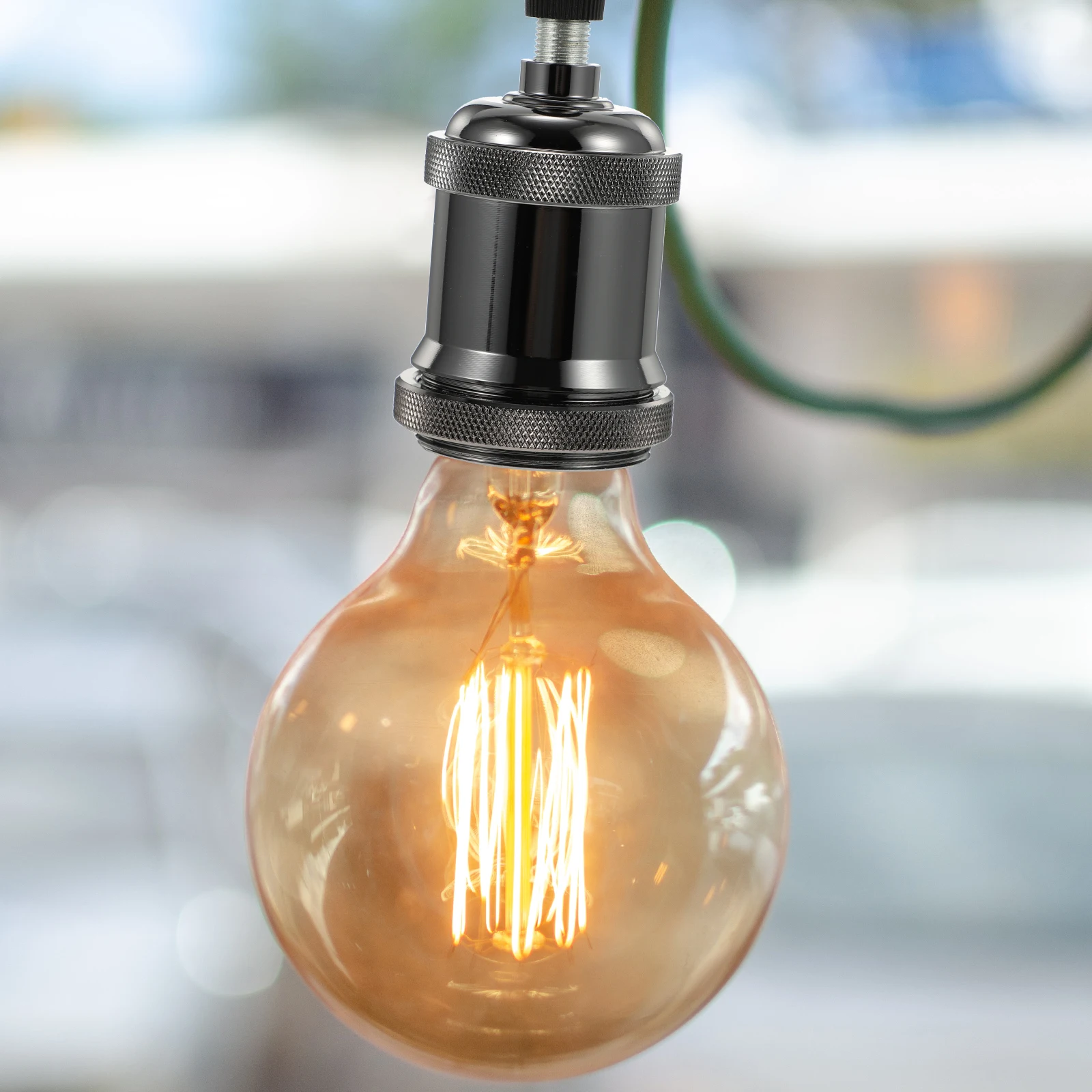

6pcs Retro Aluminum Lamp Heads E27 Black Holders Vintage Bulb Sockets Sturdy Easy Install Pendant Light Adapters E26