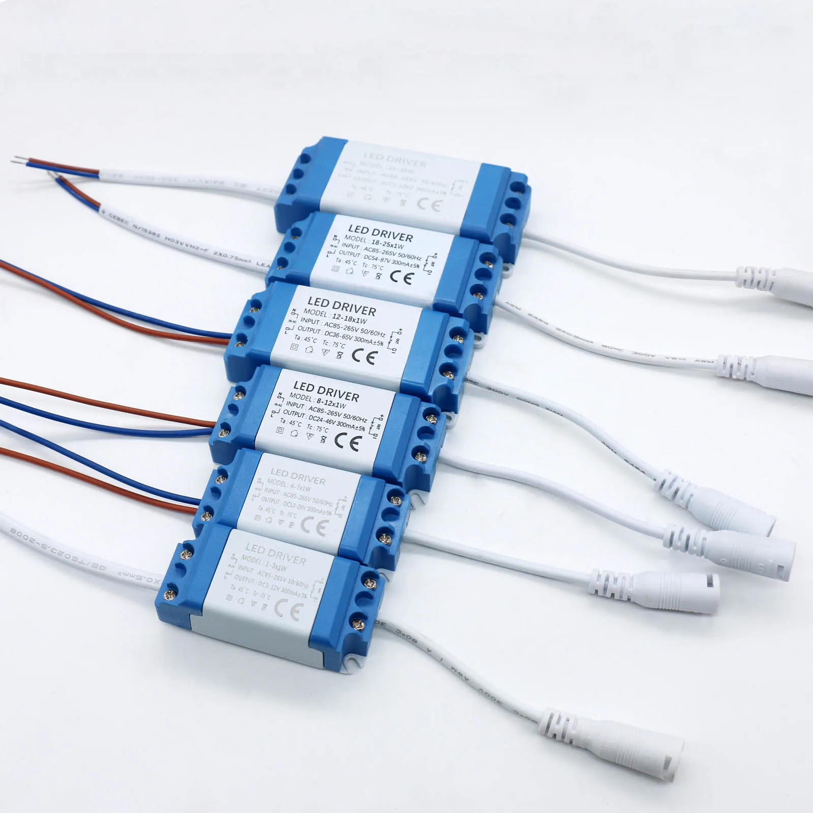 LED Driver Power Supply 300mA 3W 8W 10W 15W 18W 20W 30W 36W Constant Current Automatic Voltage Control Lighting Transformers