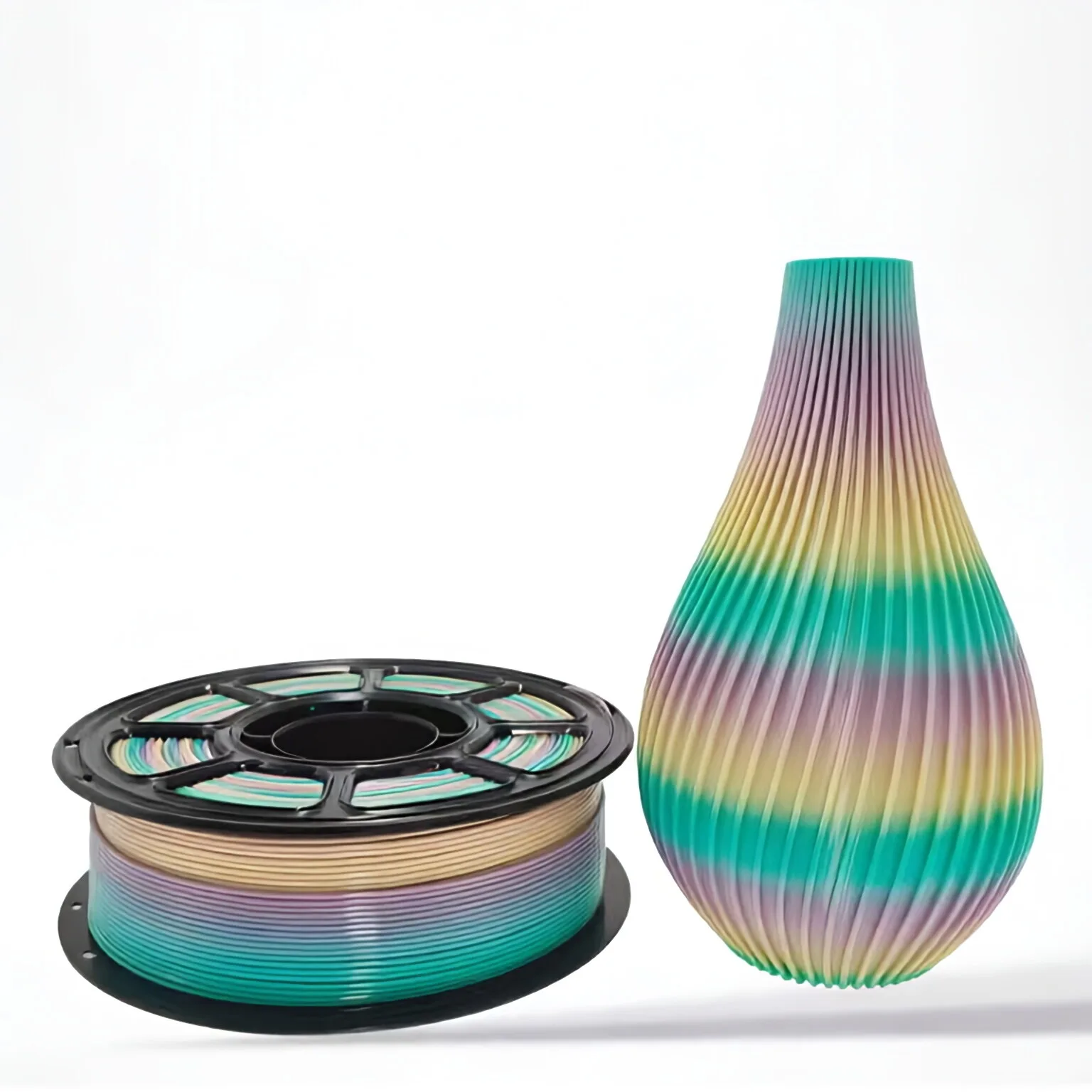 

1KG Rainbow Candy PETG Filament 1.75mm for Bambu Lab AMS, Silk Color 3D Printer Filament,Compatible with Most FDM Printers