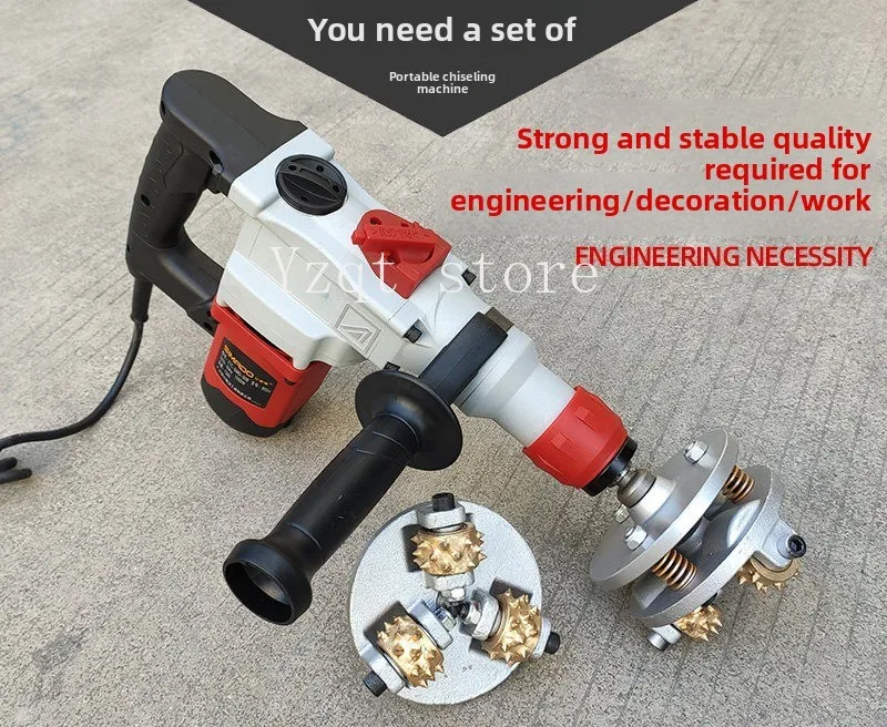 Electric hair chisel Concrete construction site wall and ground hair hammer Bridge deck Litchi alloy flower hammer hair chisel