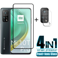 4-in-1 For Xiaomi Mi 10T Pro Glass For Mi 10T Pro Tempered Glass Phone Film Full Glue Screen Protector For Mi 10T Pro Lite Glass