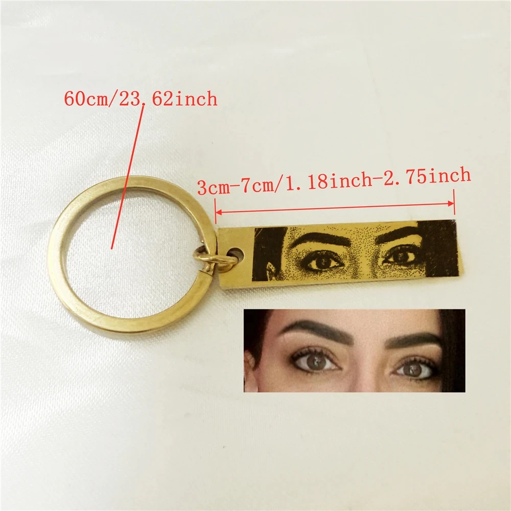 

Индивидуальный кулон с лазерной гравировкой и персонализированным изображением глаз, брелок из нержавеющей стали, модный подарок, ювелирные изделия, романтические подарки