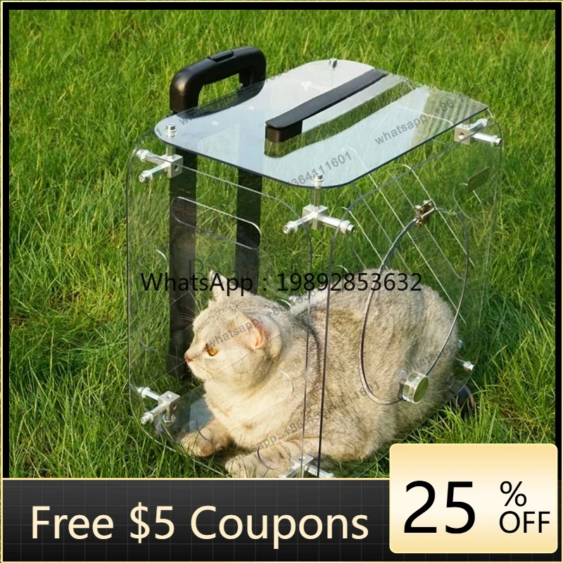 FF Cat bag out portable luggage pet fully transparent trolley case car dog large-capacity suitcase