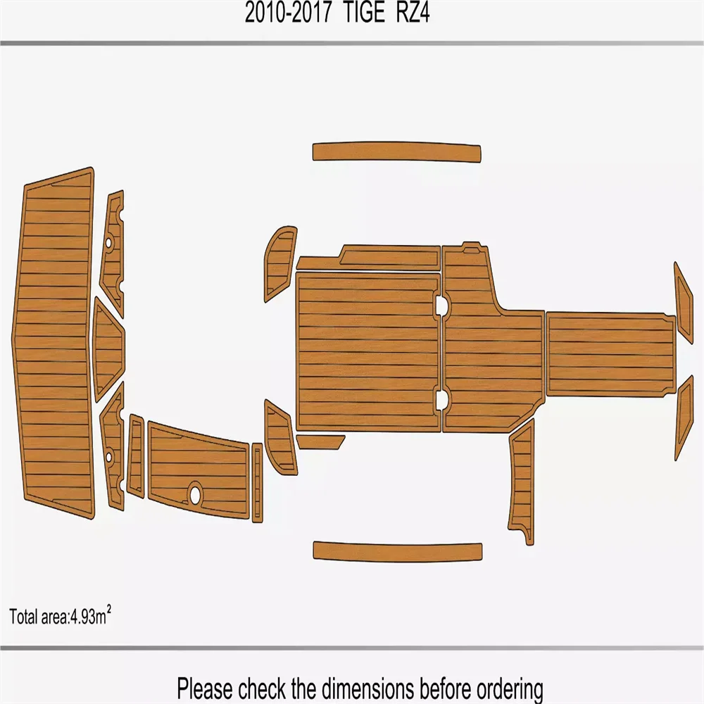 

2010-2017 TIGE RZ4 Cockpit Swim platform 1/4"6mm EVA foam faux floor Mat SeaDek MarineMat Gatorstep Style Self Adhesive