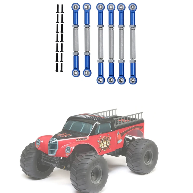 6Pcs Pull Rod Link Rod Set For 1/10 ECX 2WD Series Ruckus Torment Axe Brutus Circuit AMP RC Car Upgrade Parts