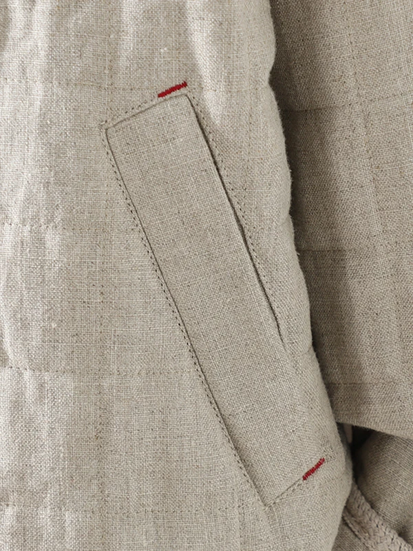 معطف نسائي من القطن من Thiened مع قلنسوة مصبوغ عتيق من القطن الصيني معطف فني فضفاض مناسب طويل Sve