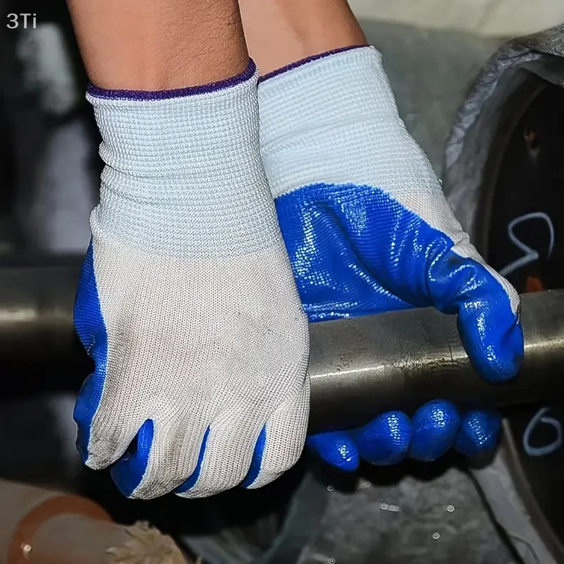 1 paio di guanti da lavoro in gomma con colla a immersione in gomma, guanti sottili ispessiti in lattice sottile, antiscivolo, resistenti all'usura, guanti di protezione del lavoro
