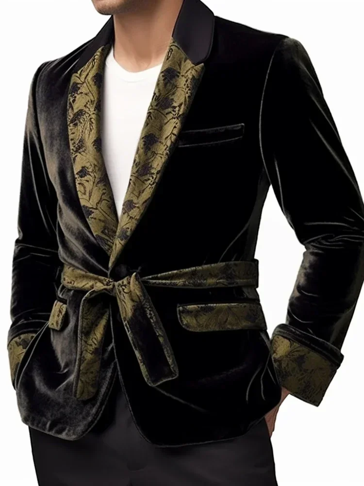 Men's Vintage Velvet Smoking Jacket robe