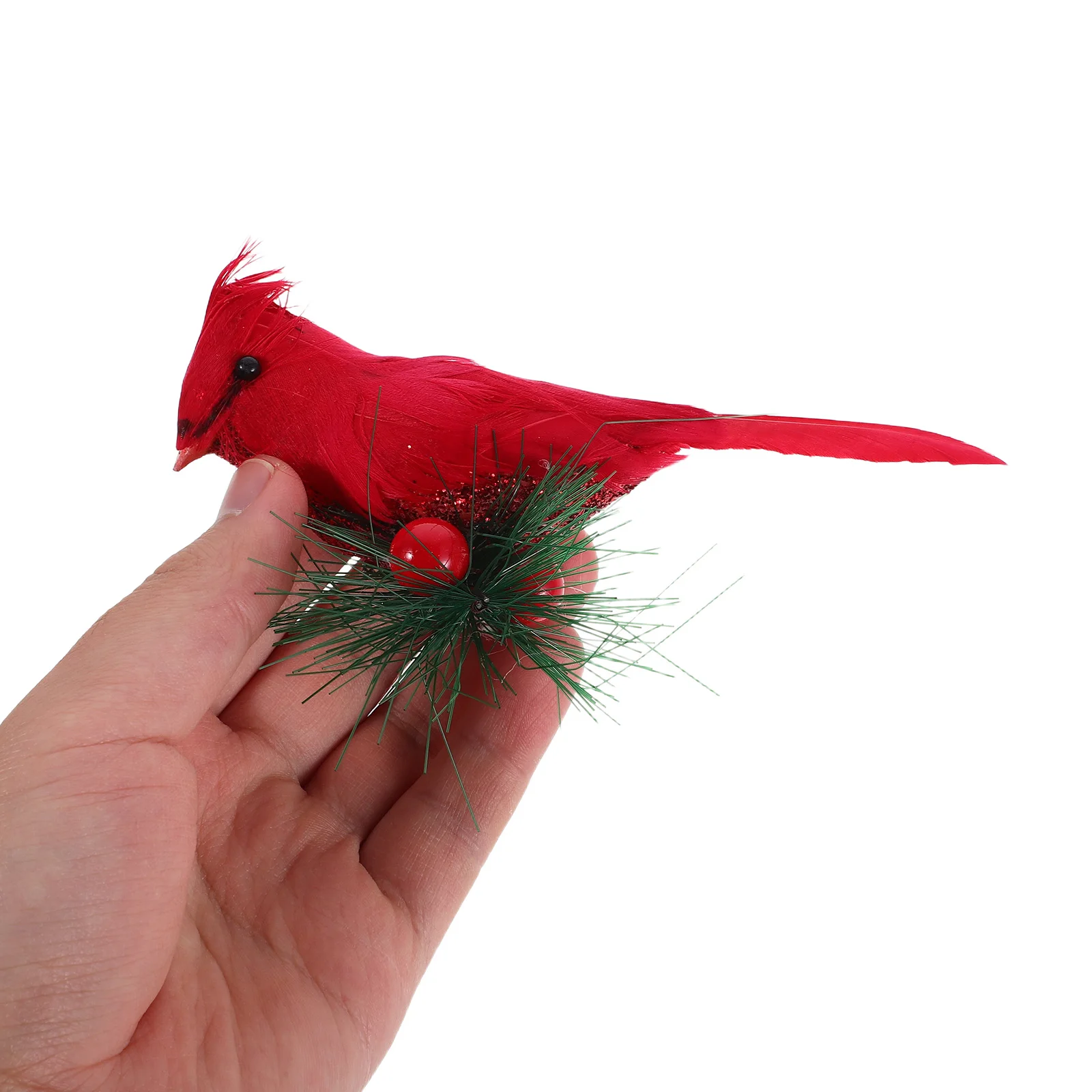 

10 Pcs Christmas Tree Decoration Bird Decorations Artificial Clip Ornaments Red Cardinal Birds