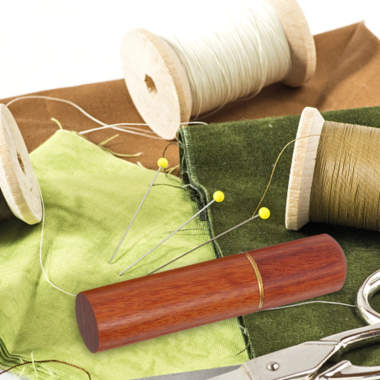 

4pcs Sewing Needle Box Wooden Needle Case Threading Needles Holder Storage Container For Crafts Embroidery Tool Supply