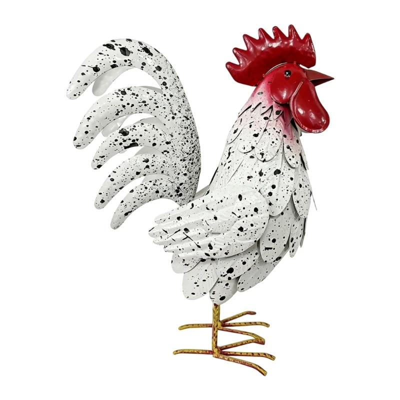 Chicken Ornaments Yard Art Decoration For Backyard Rooster Animals Stakes Animals Sculptures Garden Decoration C7AC