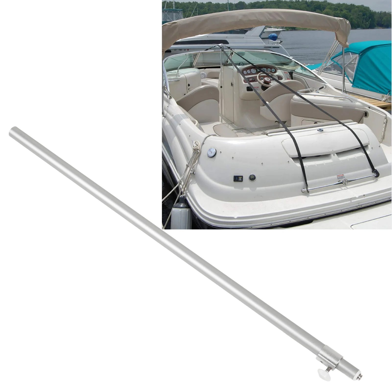 Boat Cover Support System Pole Rugged 120lbs Boat Cover Telescoping Support Pole Anti Crack Lightweight for Marine