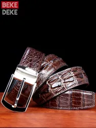 Men High Quality Crocodile Pattern Cowhide Genuine Leather Belt Vintage Business Work Pin Buckle Waistband For Suit Pants Belts