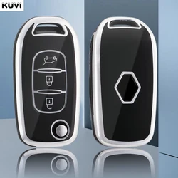TPU Car Flip Key Case Cover Shell For Renault Kwid 2023 Kadjar Captur Megane Sandero Stepway Logan Clio 5 2022 Arkana 2020 2021