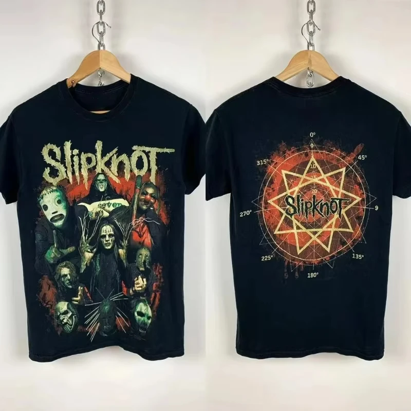 New 2010 Vintage Slipknot Seven 2 Sided Big Logo Unisex T-shirt High-end Luxury Is for Both Men and Women Top Y2k