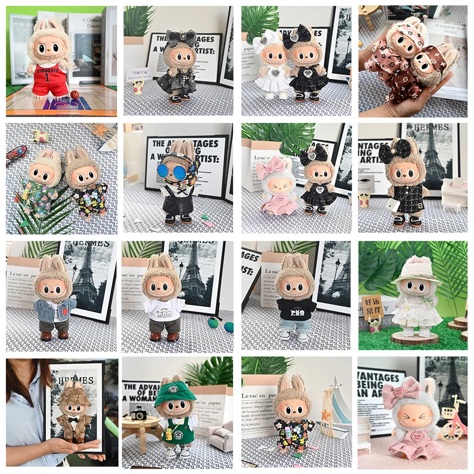 [Clothes only] one two, three generations labubu clothes 17cm pendant doll labu cloth doll clothes