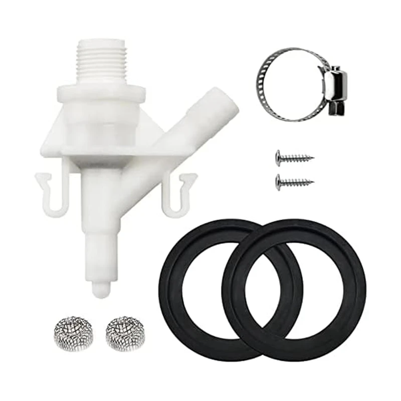 385311641 RV Toilet Water Valve Kit And 2 Pcs 385311658 Flush Ball Seal Replacement For 300 310 320 RV Toilets