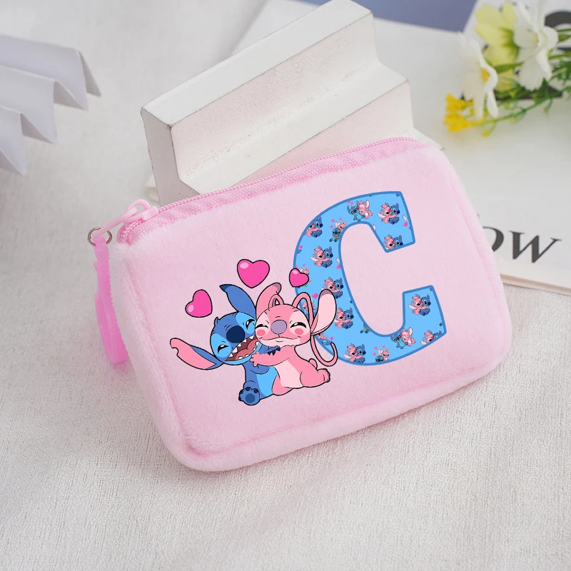 Disney Stich Platz Plüsch Geldbörse Anime Cartoon Brief Gedruckt Brieftasche Junge Mädchen Tragbare Mini Lagerung Tasche Kinder Geburtstag Geschenke