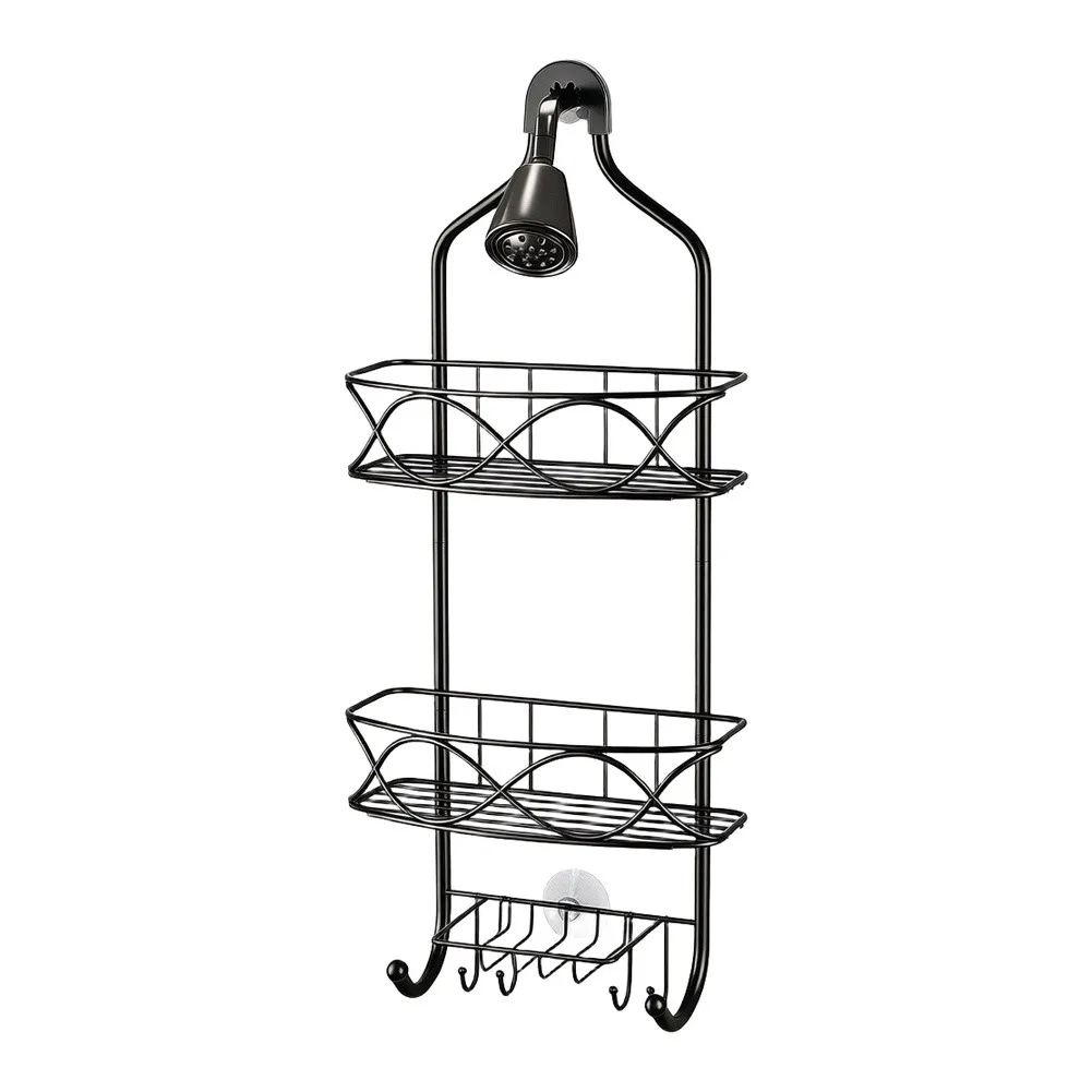 For Standard Shower Heads Bathroom Shelf Unit Shower Organizer For Daily Shower Routine Black Shower Organizer