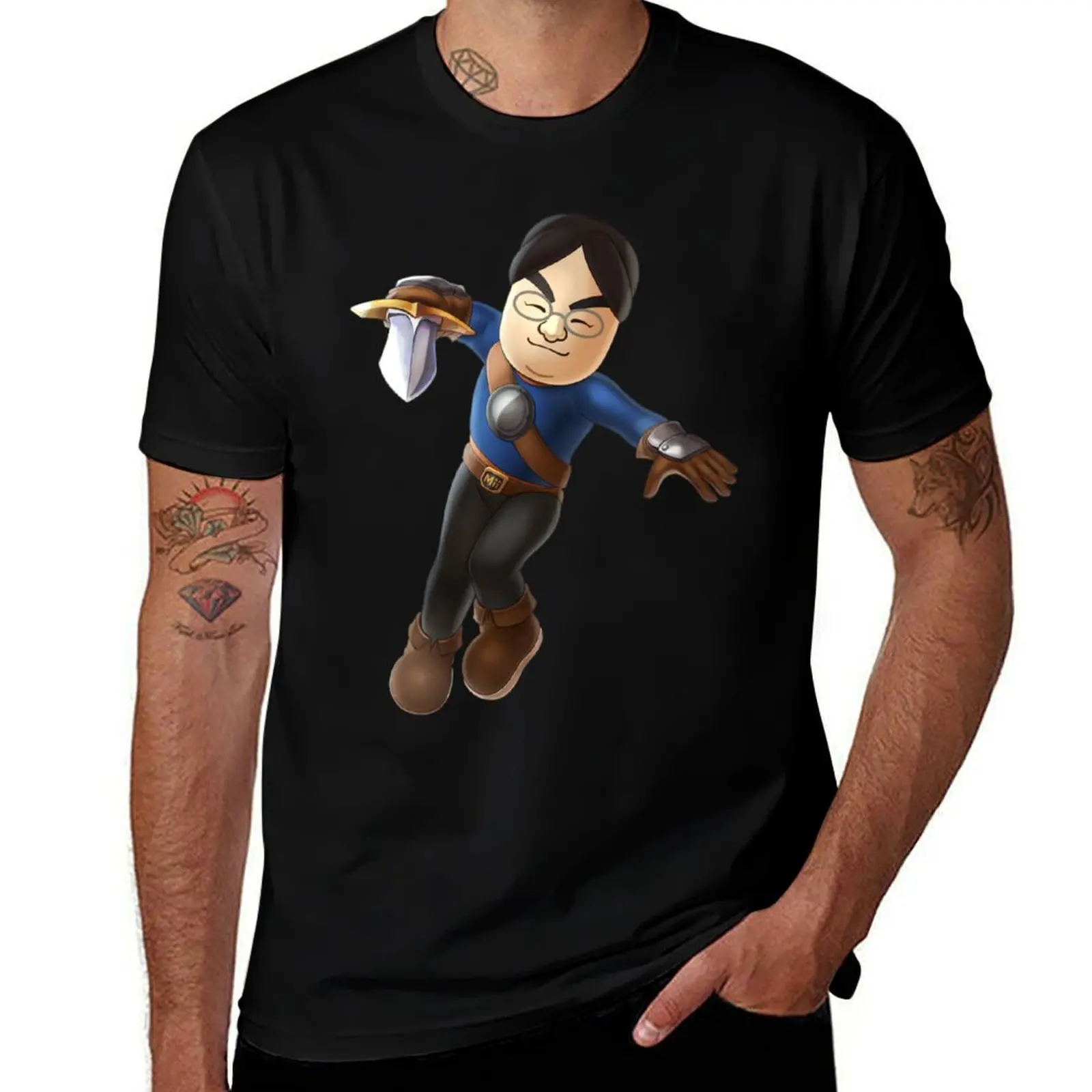 

Satoru Iwata as Mii Fighter T-Shirt rapper graphic tees plus size clothes summer shirt T-shirts man shirts men