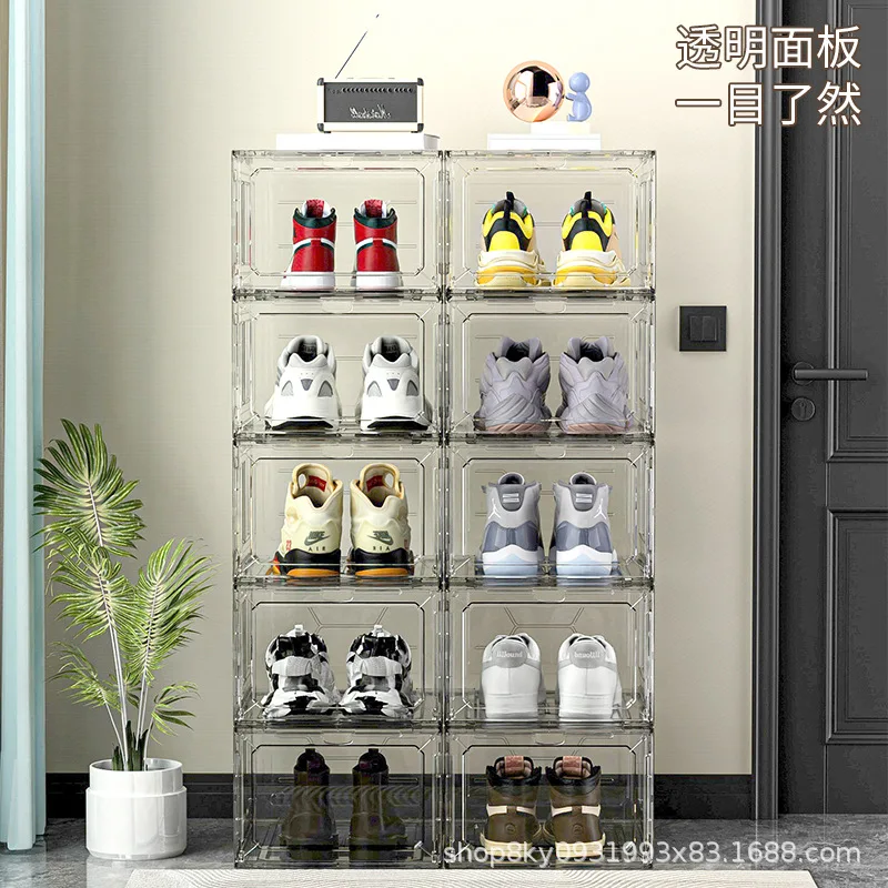 Six-sided hard transparent shoe box storage plastic box AJ shoe storage box anti-oxidation box home sneakers display box