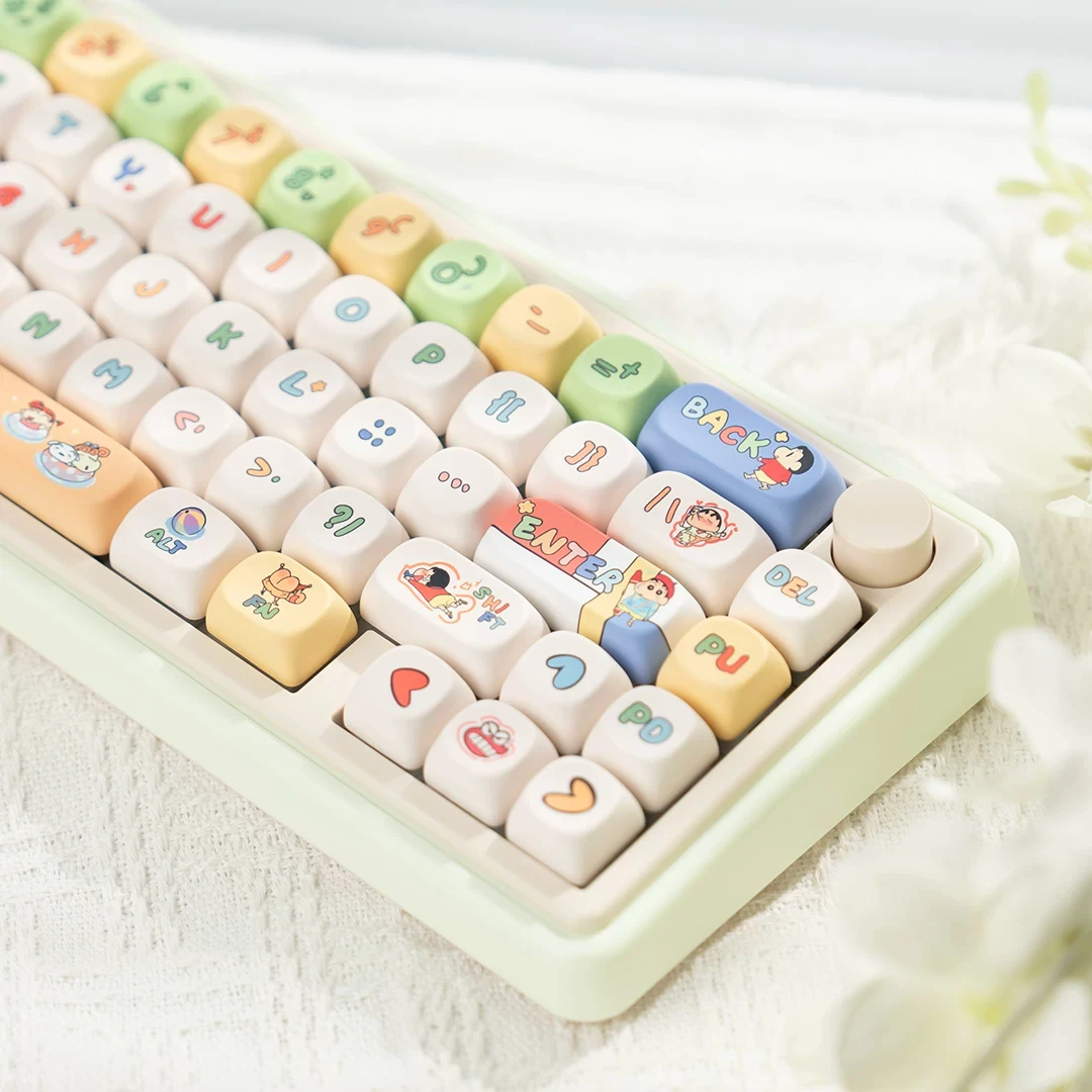 143 Keys Anime Crayon Shin-chan MOG Profiled Bun Keycap Set Cartoon BPT MX Switch Gaming Mechanical Keyboard Keycaps 143 Keys