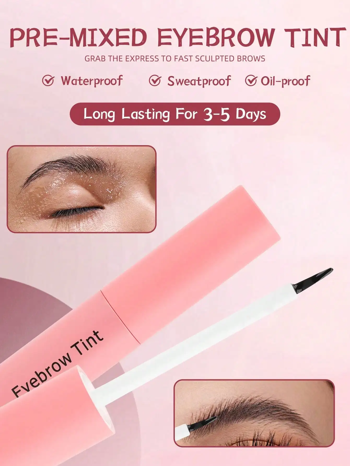 7 stuks, Instant Brow Tint Dye Premixed Eye Brow Tint Langdurige 7 dagen Gel Wenkbrauw Tint, Wenkbrauw Make-up, Niet-Vlekkerige Brow