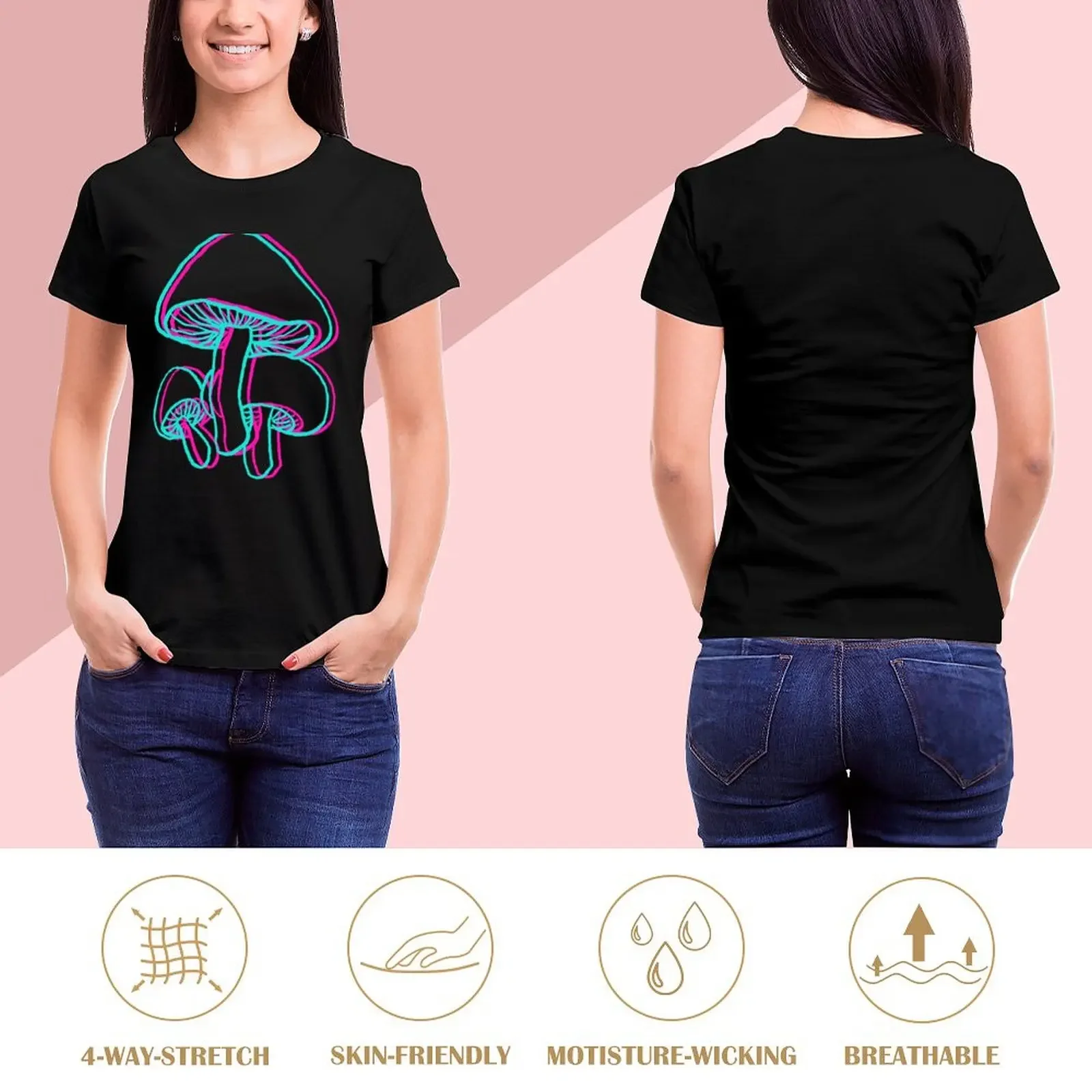 3D Mushroom Cluster T-Shirt hippie clothes shirts graphic tees sublime Aesthetic clothing T-shirts for Women