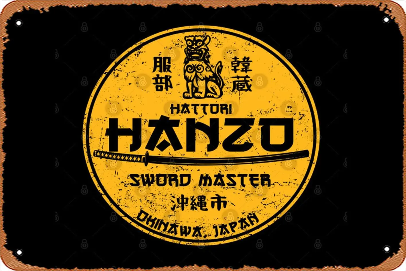 Zuhhgii Retro Tin Sign Hattori Hanzo Sword Master Vintage Funny Novelty Metal Signs Man Cave Humorous Signs Movies Music Bar Art