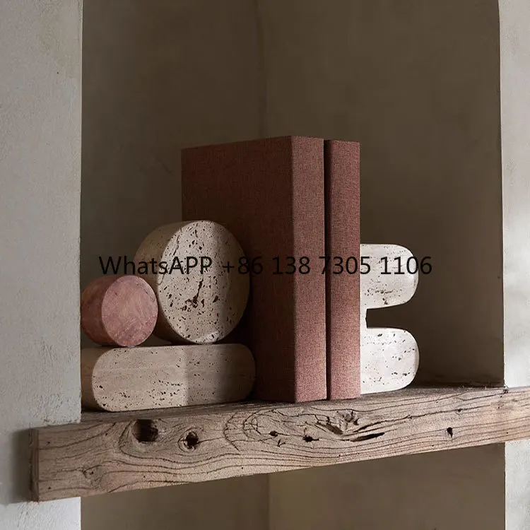

Modern homestay decoration, resin art soft decoration, with wabi-sandy wind bookcase, imitation travertine jewelry