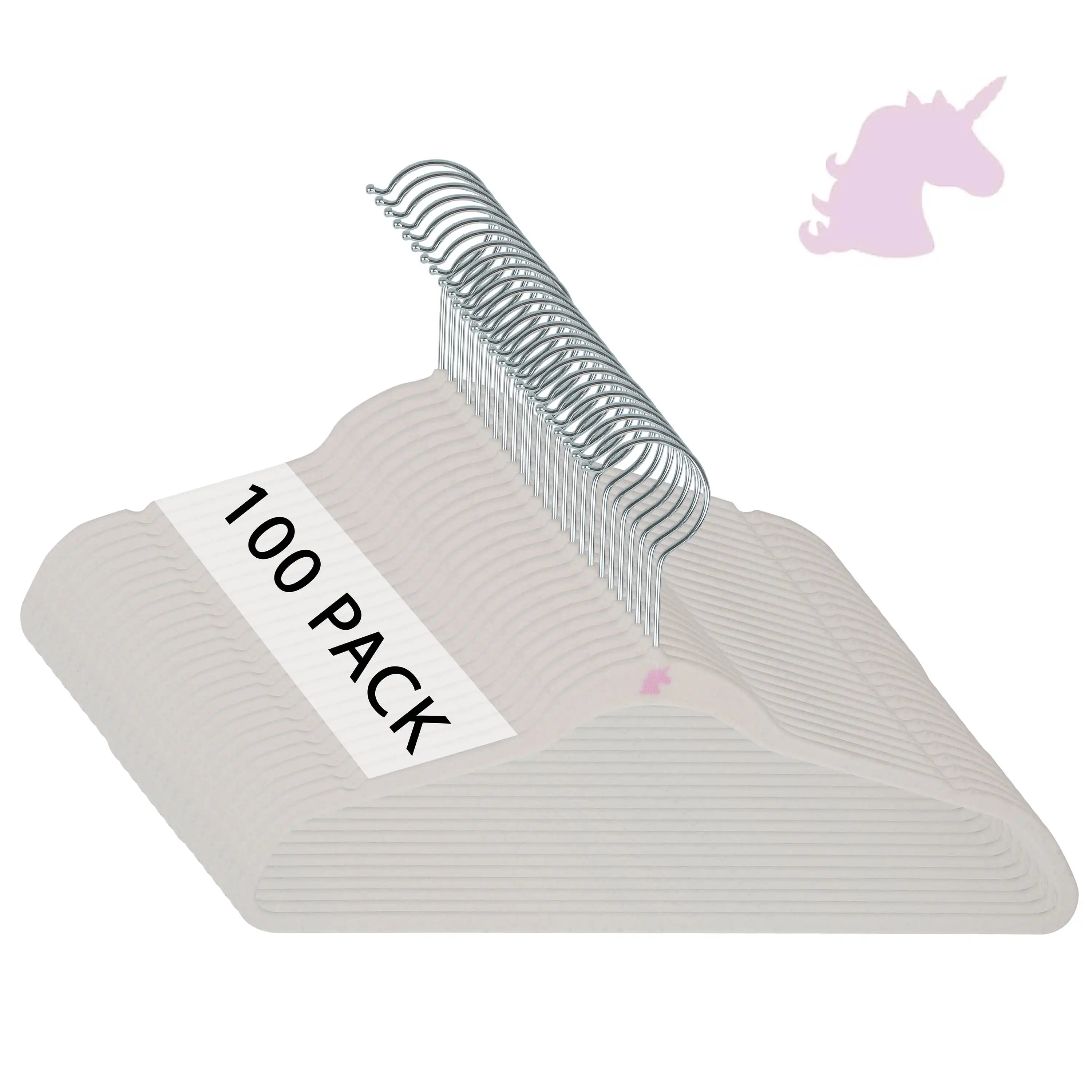 

Kids 100 Pack Velvet Shirt Hangers in White