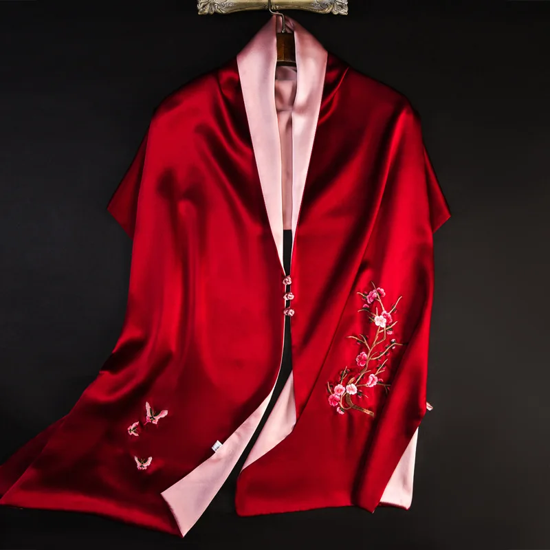 

Handmade Embroidery Shawl Women's Mother-in-Law Cheongsam Long Gift Scarf