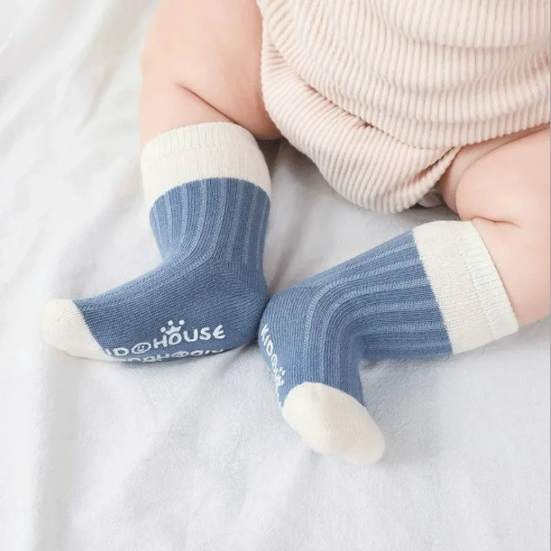 Baby socks autumn and winter cotton newborn boys and girls loose socks glue non-slip toddler